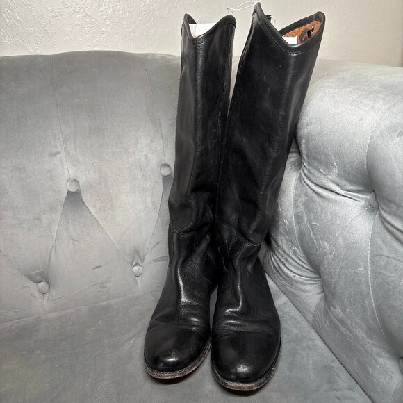 Frye Black Leather Tall Riding Boots – Size 9.5 MELISSA BUTTON - Picture 2 of 14